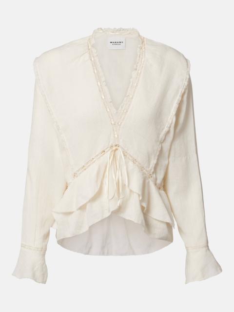 Isabel Marant Étoile Damienne cotton and linen-blend top