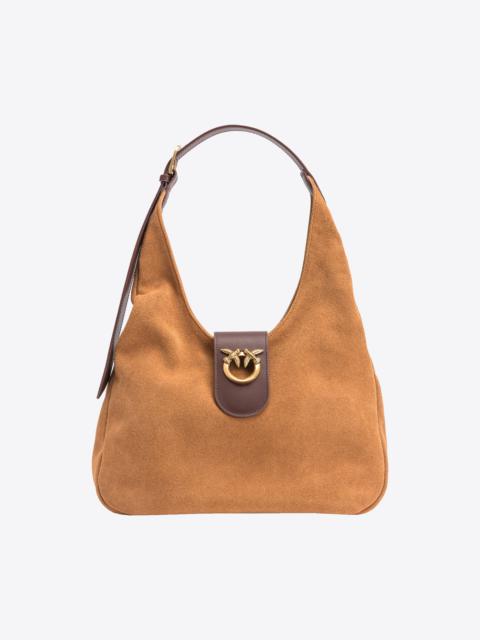 PINKO MINI HOBO BAG IN SUEDE AND LEATHER