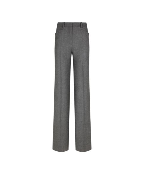 CASHMERE FLANNEL TAILORED BOOT CUT PANTS