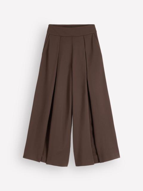 BODEN Single Pleat Ponte Culottes-Bitter Chocolate