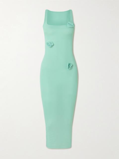 MAYGEL CORONEL Ivy Appliquéd Stretch-jersey Midi Dress