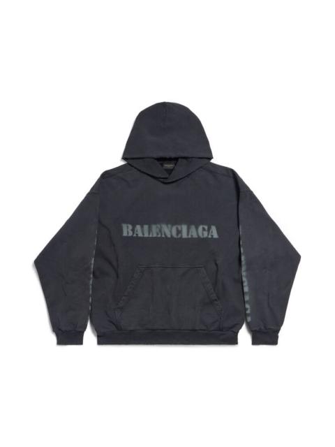 BALENCIAGA Stencil Type Hoodie Medium Fit in Black