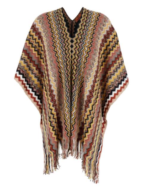 zigzag-pattern poncho