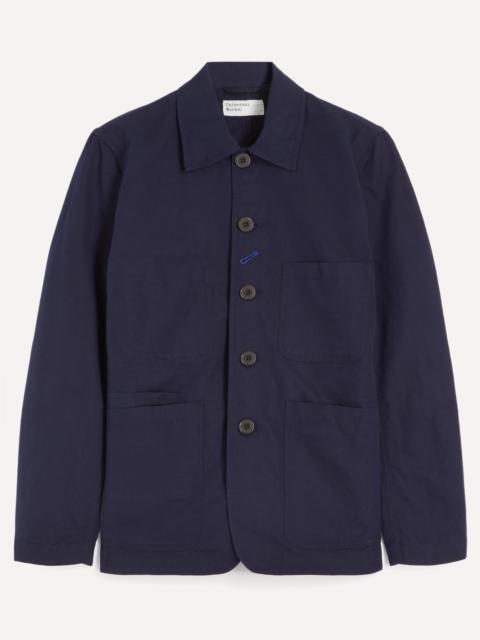 Universal Works Navy Linen Slub Weave Bakers Jacket