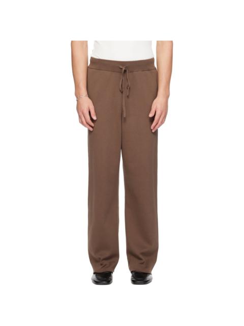 entire studios Brown Straight Leg Knit Sweatpants