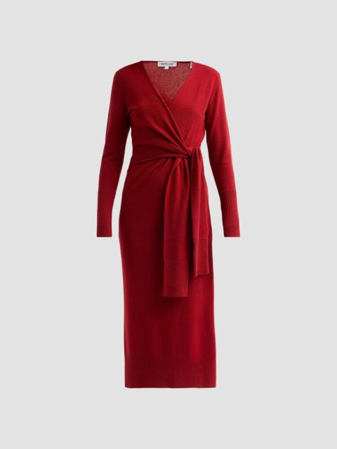 VERONICA BEARD Women's Salomez Knit Wrap Midi Dress - Cardinal Red
