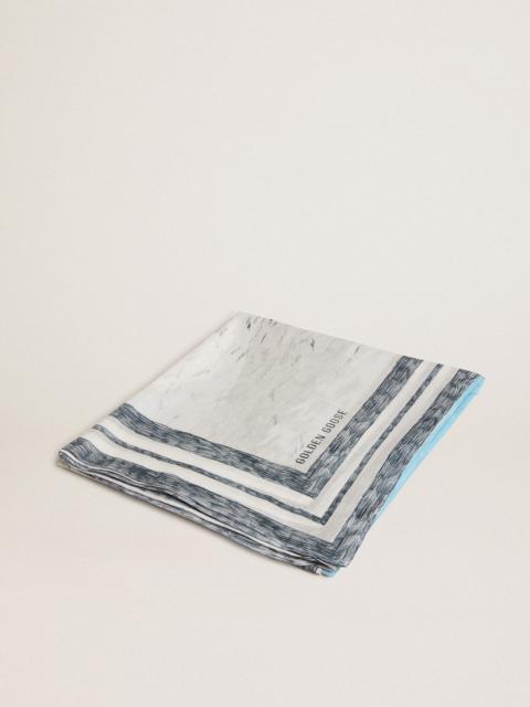 Golden Goose Sarong in cotton voile with all-over cream and light blue print