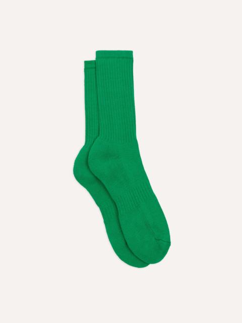 Drake's Green Cotton Sports Socks