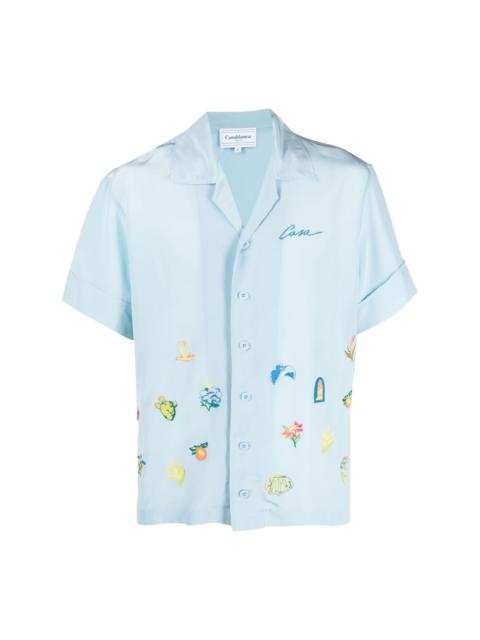 Casa Icons embroidered silk shirt