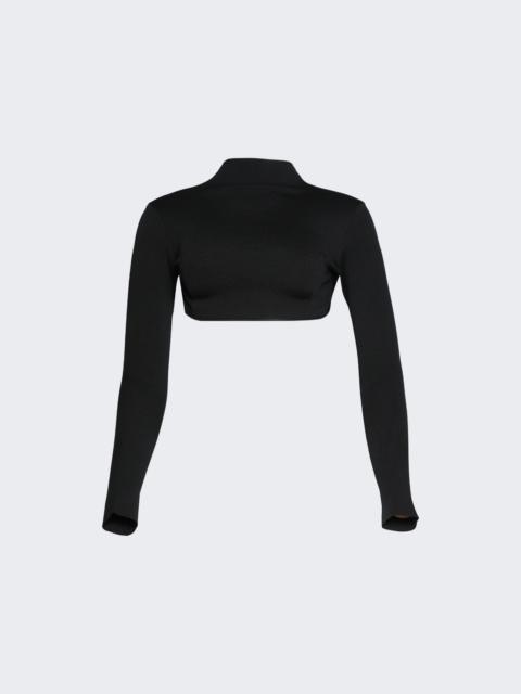 MUGLER Short Knit Top Black