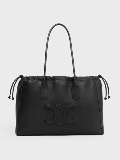 CELINE cabas drawstring cuir triomphe in Grained calfskin