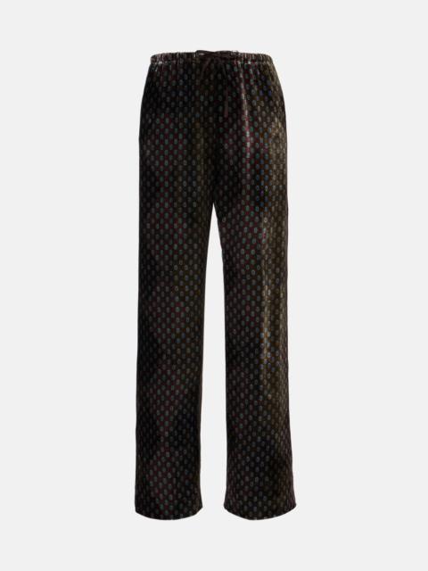 Dries Van Noten Printed wide-leg satin pants