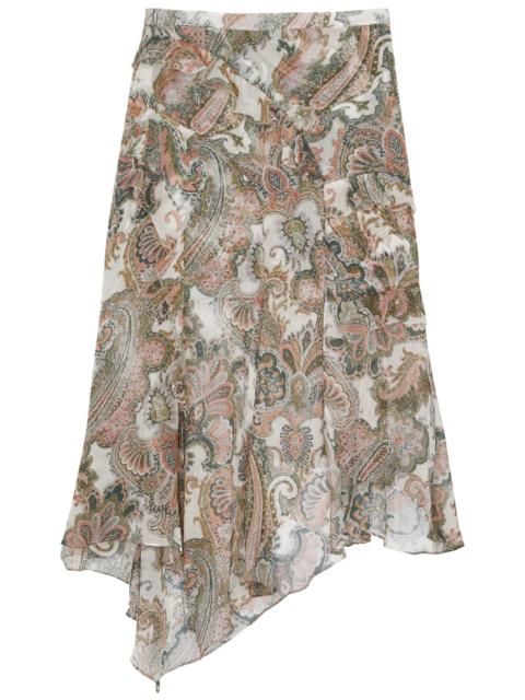 Eleonora paisley-print silk-georgette skirt