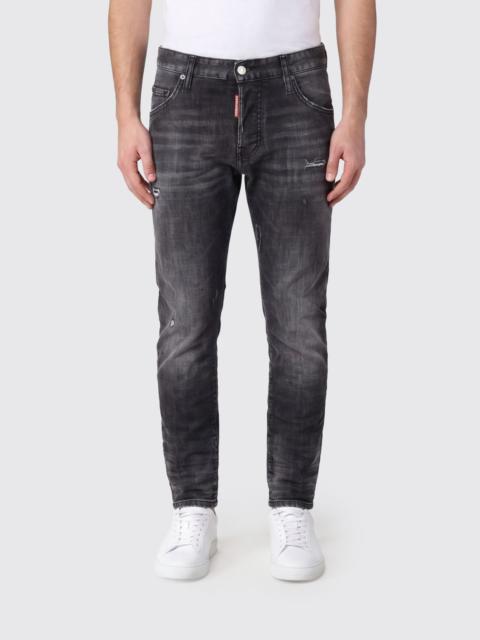 DSQUARED2 DSQUARED2 Skinny Fit Black Stretch Denim Jeans with Distressed Effect
