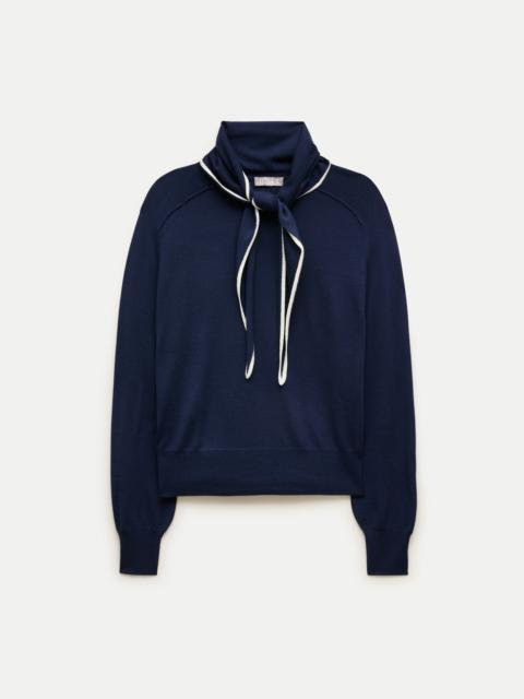 J.CREW Tipped scarf sweater in merino wool blend