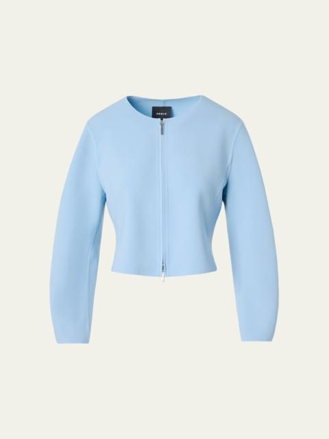 AKRIS Harriet Wool Crepe Crop Jacket