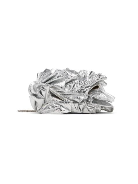 Dries Van Noten Silver Small Ruffled Clutch