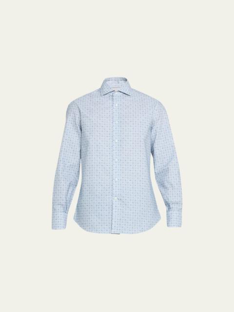 Men's Geometric-Print Button-Down Shirt