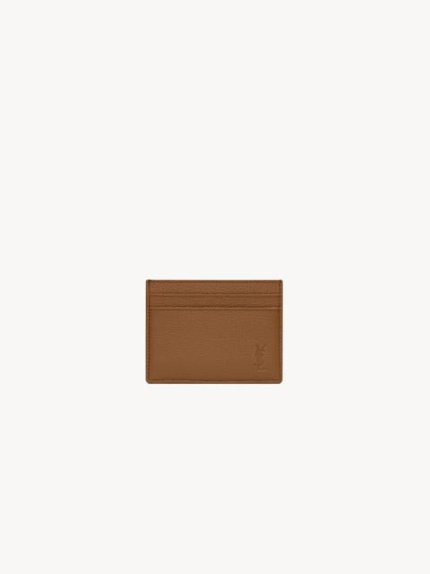 SAINT LAURENT CASSANDRE SHADOW SAINT LAURENT CARD CASE IN GRAINED LEATHER