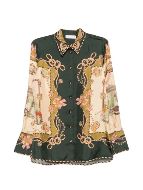 Zimmermann Valiant graphic-print silk shirt
