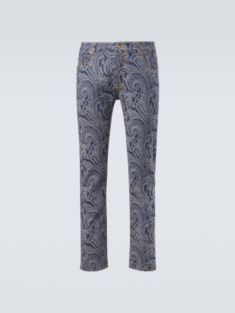 Etro Roma paisley slim jeans