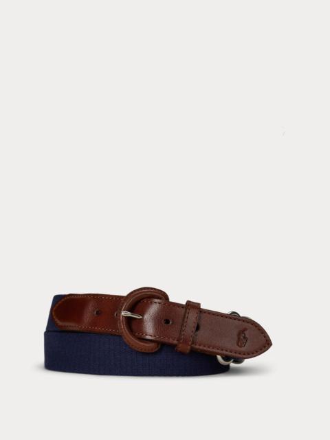 Polo Ralph Lauren Webbed Cotton & Leather Belt