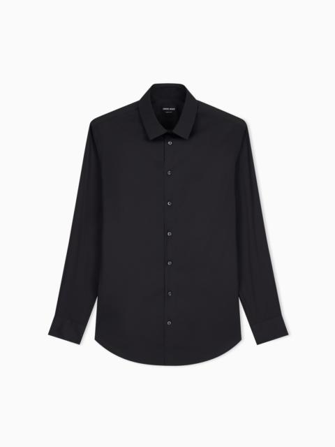GIORGIO ARMANI Stretch fabric shirt with collar stays