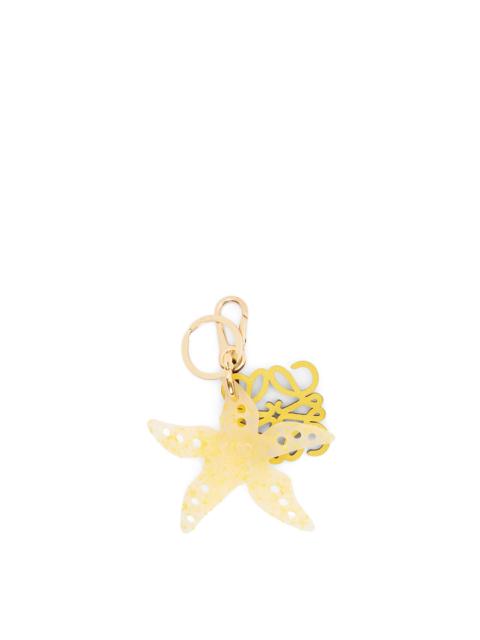 Loewe Starfish keyring in silicone and classic calfskin
