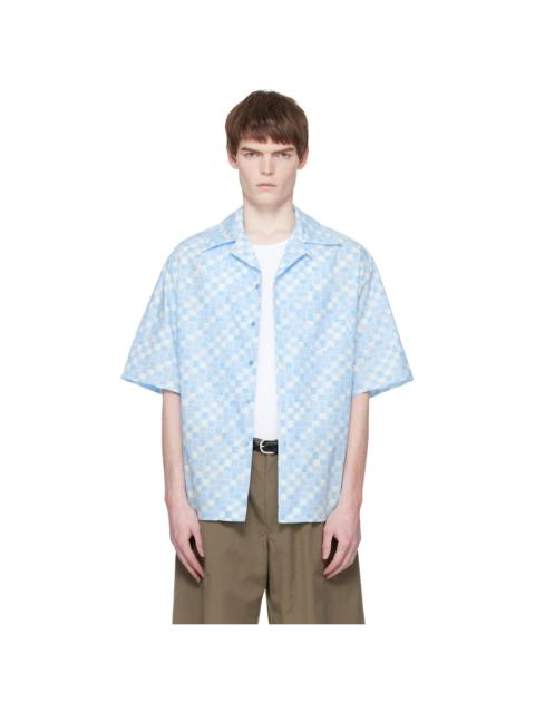 Marni Blue Rhythms Print Poplin Shirt