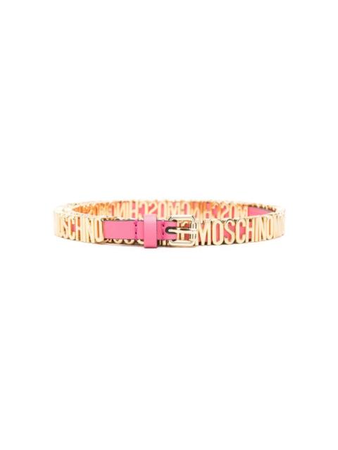 Moschino logo-lettering leather belt