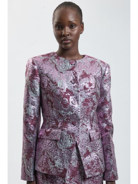 KAREN MILLEN Tailored Jacquard Collarless Jacket