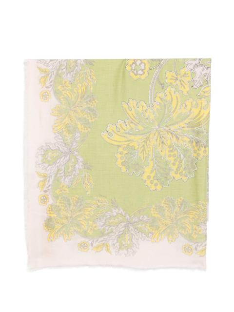 La DoubleJ La Doublej Floral-print Frayed-edge Scarf