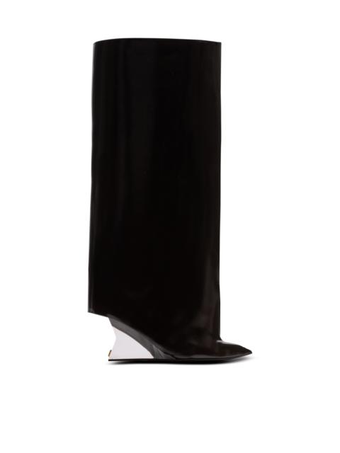 Balmain Wedge calfskin leather boots