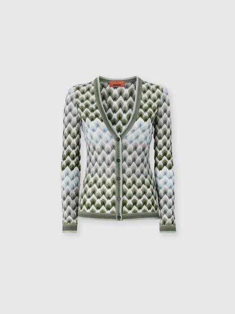 Missoni Slim viscose lamé cardigan with lace motif