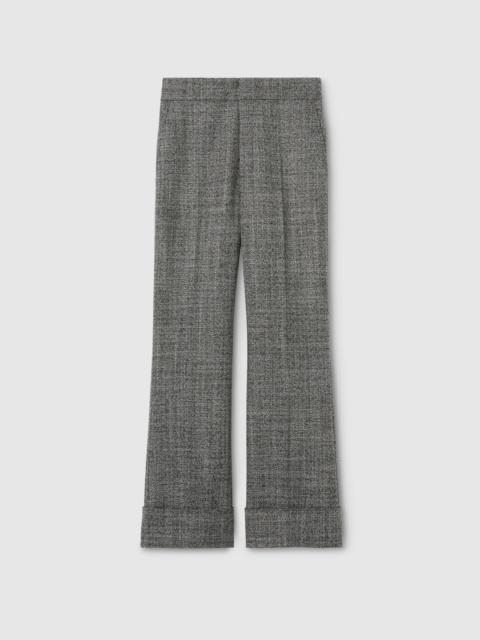 GUCCI Wool grisaille pants with embroidery
