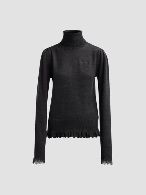 GANNI Women's Merino Wool Turtleneck Sweater - Phantom