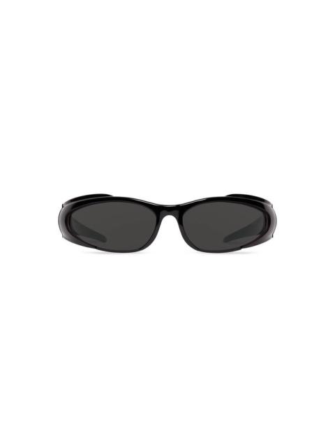 BALENCIAGA Reverse Xpander Rectangle Sunglasses  in Black