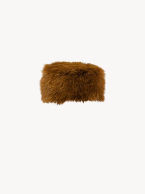 SAINT LAURENT PILLBOX HAT IN SHEARLING