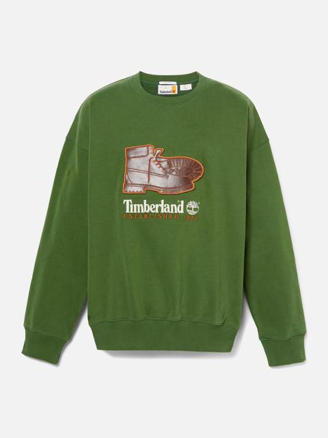 Timberland Men's Box Fit Badge Crew Sweatshirt - Dark Green