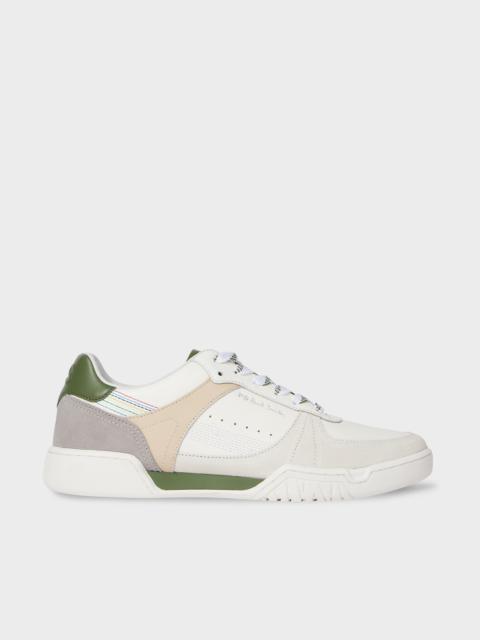 Paul Smith White Leather 'Colson' Green Spoiler Trainers