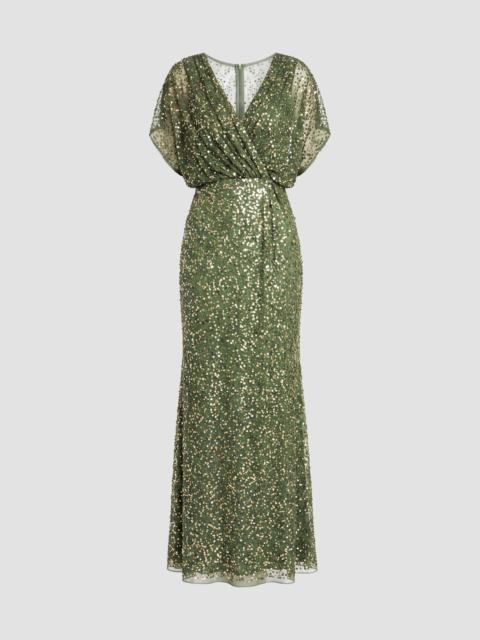 MAC DUGGAL Women's Evening Metallic Blouson Gown - Sage