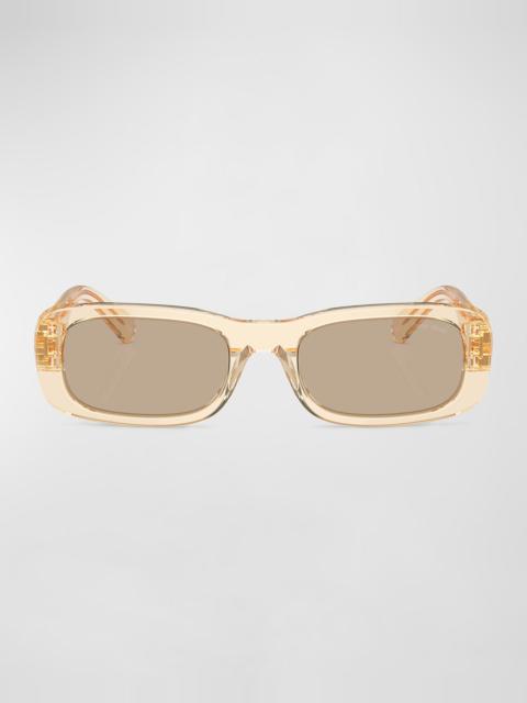 Miu Miu Logo Acetate Rectangular Sunglasses