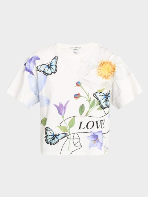 Alice + Olivia Evan Embellished Short-Sleeve T-Shirt