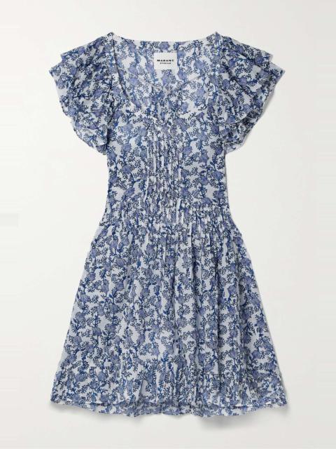 Isabel Marant Étoile Godrana ruffled pintucked floral-print cotton-voile mini dress