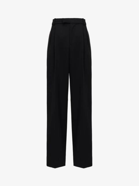 Men's Pleated Baggy Trousers in Black