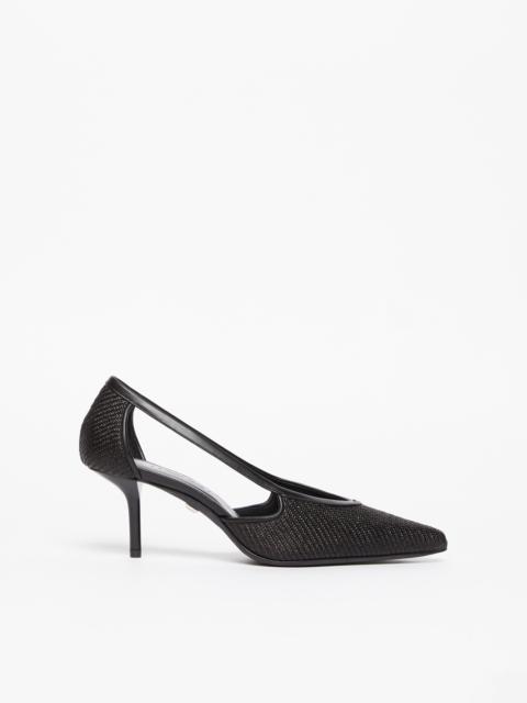 Max Mara STRAWPUMP Raffia-effect court shoes