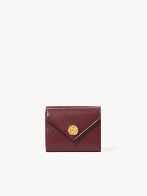 Chloé SMALL ENVELOPE TRI-FOLD IN SOFT & SUEDE LEATHER
