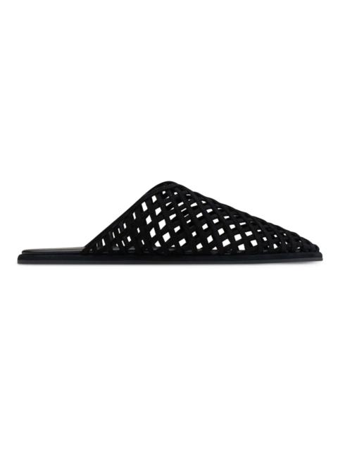 NEOUS Women's Atik Woven Leather Flat Mules - Black