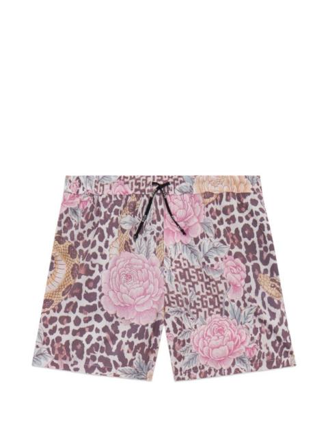 GCDS floral-print swim shorts