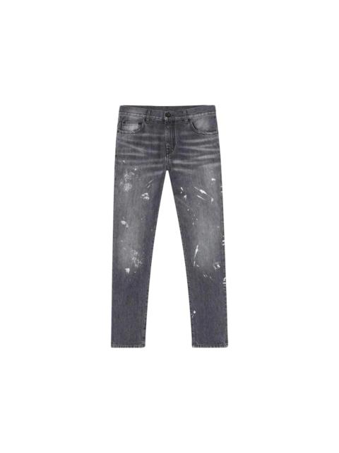 Off-White OFF-WHITE Diag Outline Paint Skinny Jean Vintage Grey/White